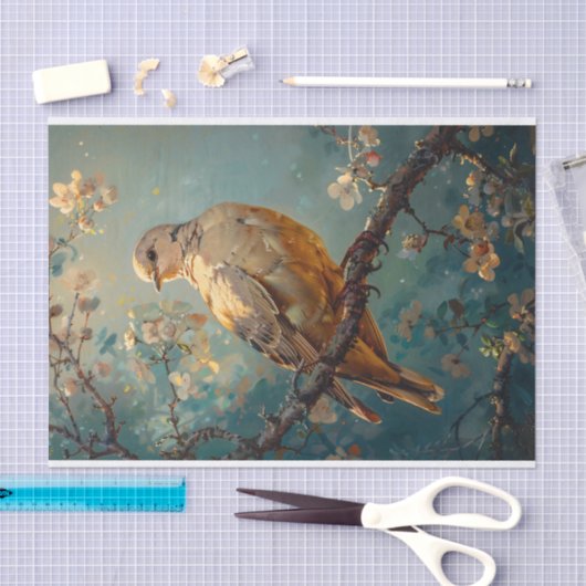 Rouwende Duif Olieverfschilderij Ephemera Decoupag Tissuepapier (Craft)