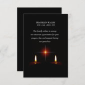 rouwende kaarsen Sympathie Hartelijk dank Bedankkaart (Voorkant / Achterkant)