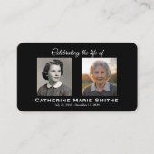 Rouwendubbelbeeld of Herdenkingsdubbelbeeld Visitekaartje (Voorkant)