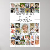 Rouwfeest 33 Foto Collage Voor altijd in onze hart Poster (Voorkant)