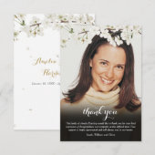 Rouwfoto Witte Bloesem Bloemstuk Bedankkaart (Voorkant / Achterkant)