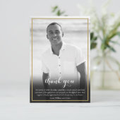 Rouwfoto Zwart en Wit Elegant Bedankkaart (Staand voorkant)