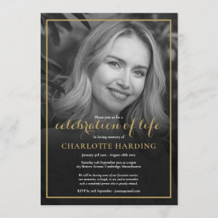 Rouwfoto Zwart en Wit Viering van het Leven Kaart