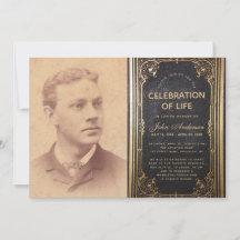Rouwfotografie Vintage Zwart Goud Levensviering