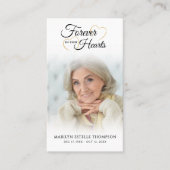 Rouwfotokaart Blijvende Harten Kruis Gebedskaart Visitekaartje (Voorkant)