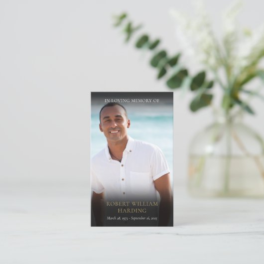 Rouwgedenk Gedicht Foto Gebedskaart Visitekaartje (Staand voorkant)