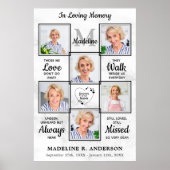 Rouwgedenkboek 6 Foto Collage Ter Herinnering Poster (Voorkant)