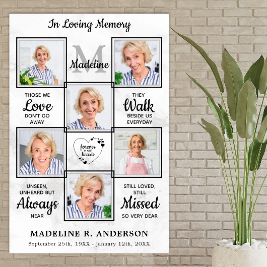 Rouwgedenkboek 6 Foto Collage Ter Herinnering Poster