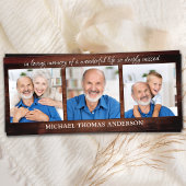 Rouwgedenkboek met 3 foto's Gebedenkaart voor de u Menu