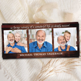 Rouwgedenkboek met 3 foto's Gebedenkaart voor de u Menu
