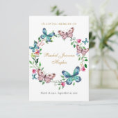 Rouwgedenkkaart met vlinders voor herdenkingsgebed (Staand voorkant)