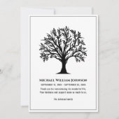 Rouwgedenkteken Zwarte en Witte Boom des Levens Bedankkaart (Voorkant)
