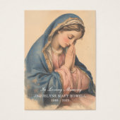 Rouwgedenkwaard Droevige Maria Biddend  Visitekaartje (Voorkant)