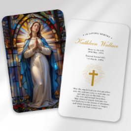 Rouwglas-in-Mary-gebed-condoleancekaart Visitekaartje