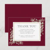 Rouwherdenking Aquarel Groen Blauwrood Bedankkaart (Voorkant / Achterkant)