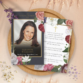 Rouwherdenking Bloem Foto Gebedskaarten Visitekaartje
