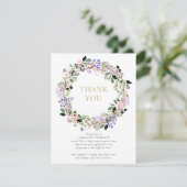 Rouwherdenking Lavendel Bloem Foto Bedankkaart (Staand voorkant)