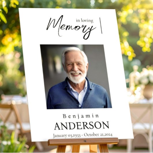 Rouwherdenking Welkomstbord Foto Elegant Boho Poster