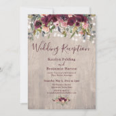 Rouwhout Bloem Verlichte Trouwreceptie Kaart (Voorkant)