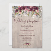 Rouwhout Bloem Verlichting Trouwreceptie Kaart (Voorkant)