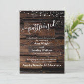 Rouwhout Lichtslingers Uitgestelde Trouwkaart Kaart (Staand voorkant)