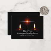 Rouwkaars Dankjewel Kaart Notitiekaartje (Voorkant / Achterkant in situ)