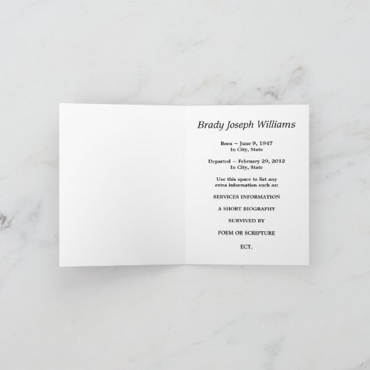 rouwkaart aankondiging (Binnen)