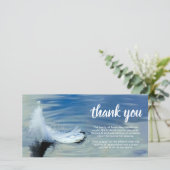 Rouwkaart Bedankt | Witte Veer Kaart (Staand voorkant)