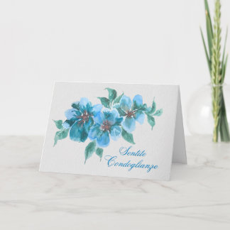Rouwkaart Bloemig Blauw Italiaans Kaart