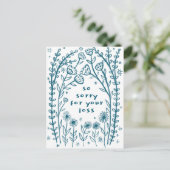ROUWKAART Bloemrijke Fantasievolle Schets Sorry Briefkaart (Staand voorkant)