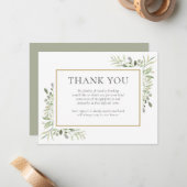 Rouwkaart Dankjewel Waterverf Bloemen Notitiekaartje (Voorkant / Achterkant in situ)