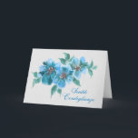 Rouwkaart met blauwe bloemen Italiaans Kaart<br><div class="desc">Blauwe bloemige condoleancekaart – Eerlijke condoleances kaart.</div>