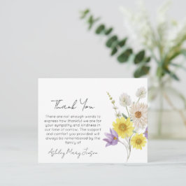 Rouwkaart met wilde bloemen dank je wel bedankkaart