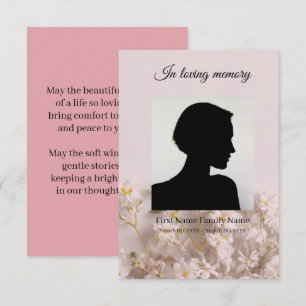 Rouwkaart met wilde bloemen informatiekaartje