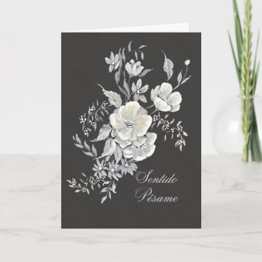 Rouwkaart met Witte Anemonen Kaart (Voorkant)