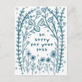 ROUWKAARTEN Bloemrijke Fantasievolle Schets Sorry Briefkaart (Voorkant)