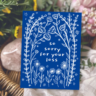 ROUWKAARTEN Bloemrijke Schets Doodle Sorry Briefkaart