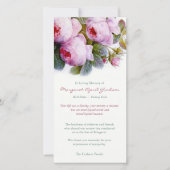 Rouwkaarten | Botanische Rozen in Roze Bedankkaart (Voorkant)