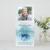 Rouwkaarten met dankbetuiging | Aquarel en bloem (Staand voorkant)