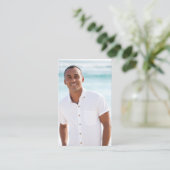 Rouwkaarten met foto en gebed visitekaartje (Staand voorkant)