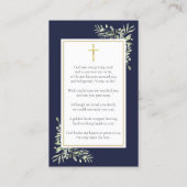 Rouwkaarten met Gebed en Foto ter Nagedachtenis in Visitekaartje (Achterkant)