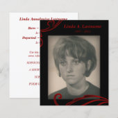 rouwkaarten rode bloem (Voorkant / Achterkant)