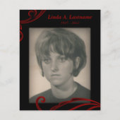 rouwkaarten rode bloem (Voorkant)