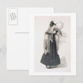 rouwkleding, mode bord van Ackermann's Rep Briefkaart (Voorkant / Achterkant)