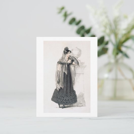 rouwkleding, mode bord van Ackermann's Rep Briefkaart (Staand voorkant)