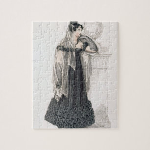 rouwkleding, mode bord van Ackermann's Rep Legpuzzel