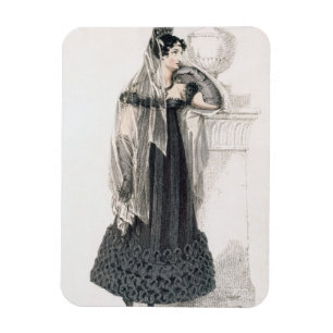 rouwkleding, mode bord van Ackermann's Rep Magneet