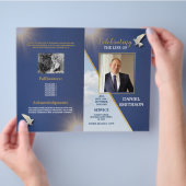 Rouwliturgie Levensviering Blauw Flyer (Hand)