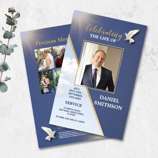 Rouwliturgie Levensviering Blauw Flyer