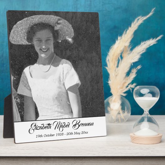 Rouwmemento in zwart-wit Foto Fotoplaat (Zijkant)